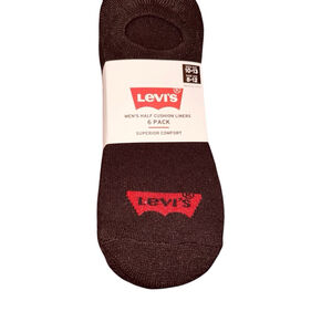 Men's Levi's 6pk no show Socks Black shoe size8-12